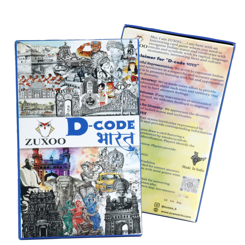 Zuxoo D-code Bharat – Fun India Card Game | States, Capitals, Languages & Culture Learning Game